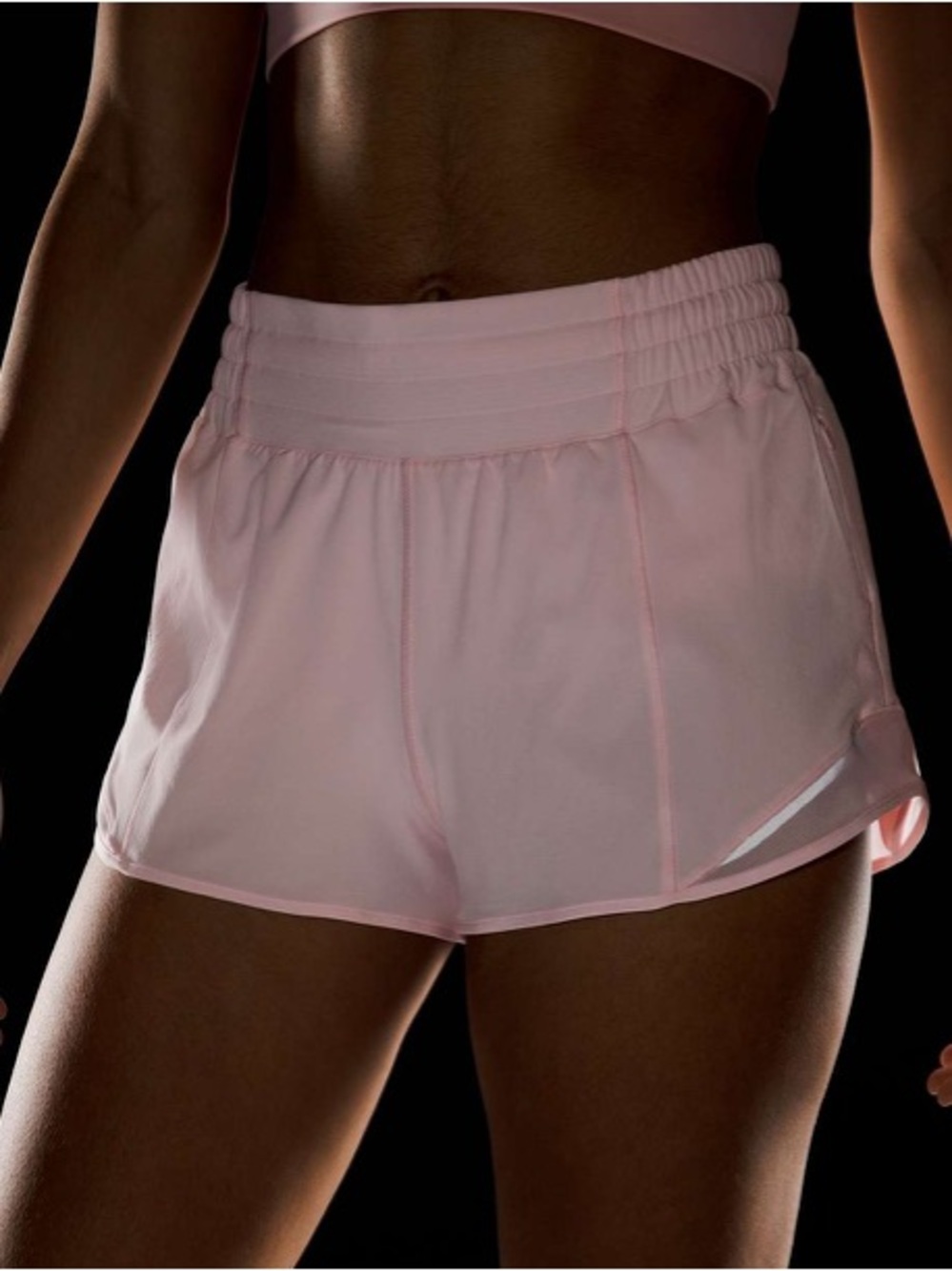 lululemon Hotty Hot High-Rise Lined Short 2.5" Strawberry Milkshake light pink